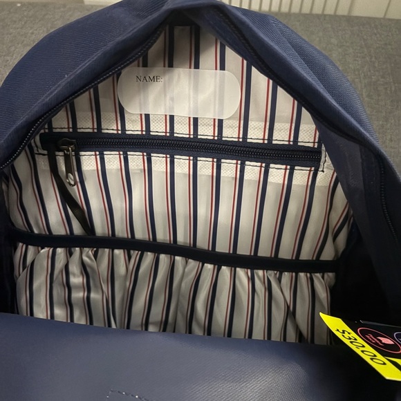 U.S. Polo Assn. Navy Backpack with Red and White Stripes - Picture 4 of 4